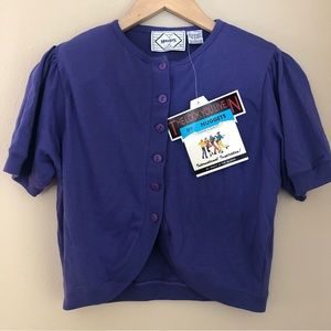 Nuggets shirt women’s large L purple shortsleeve button up knit vintage 90s NWT